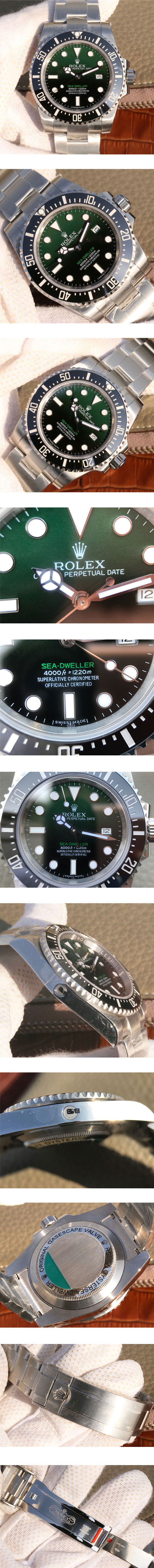 ブランド時計コピーロレックス シードゥエラー時計を見る必要がありますか？ 44mm グリーン 2836ムーブメント搭載